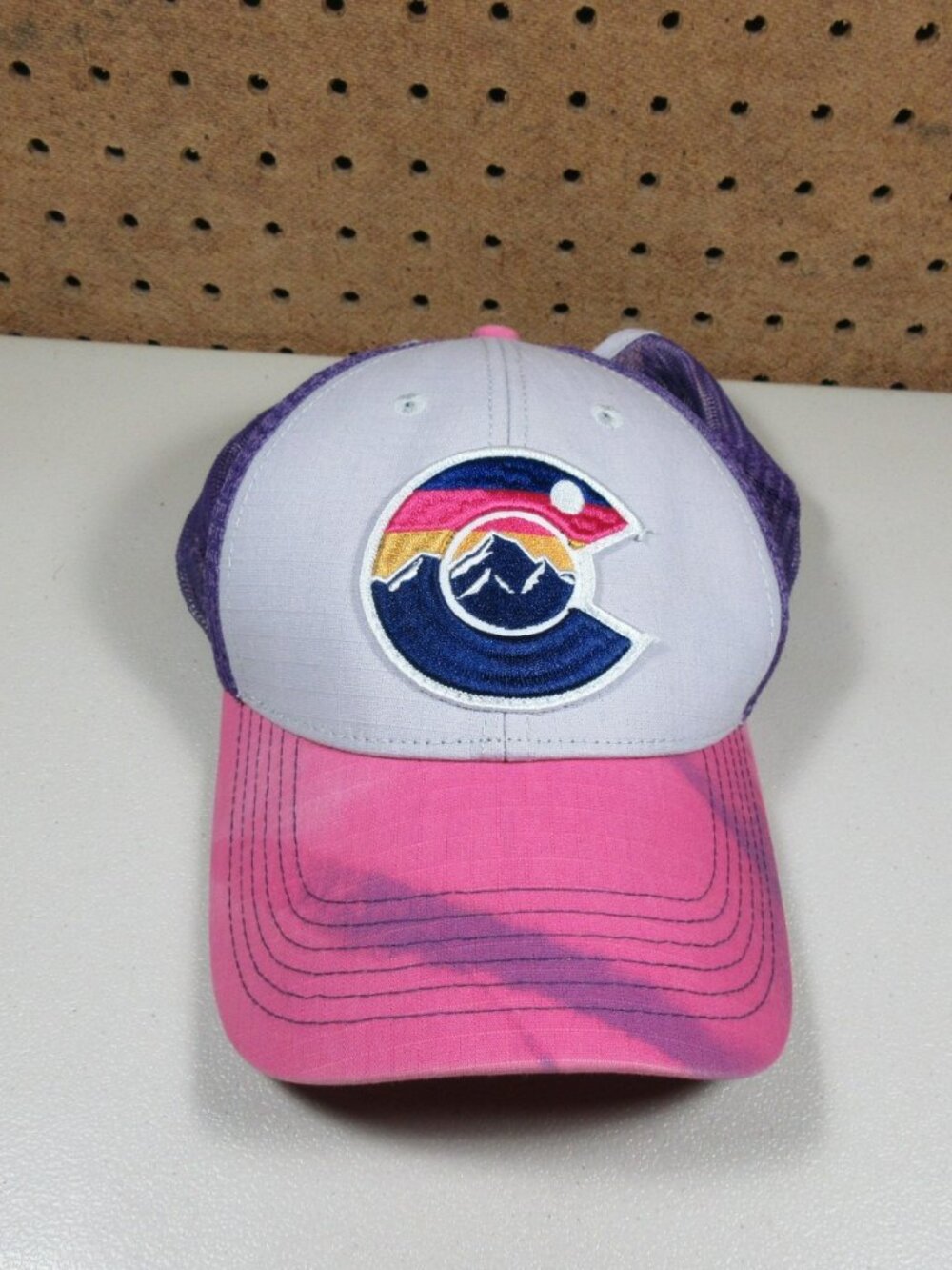 colorado limited womens purple pink tiedye snapback trucker hat OS
